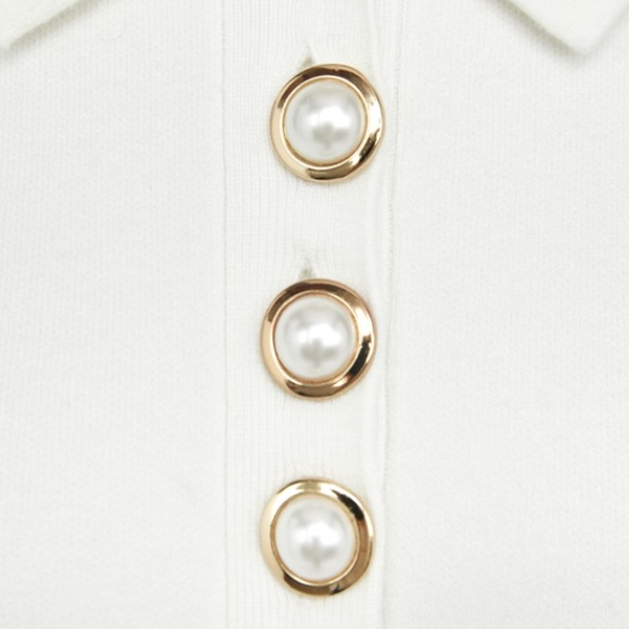Zara ecru dress with faux pearl buttons - Picture 5 of 6